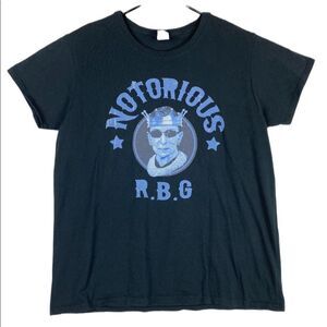 Notorious RBG Ruth Bader Ginsburg Black Tee Shirt Size L